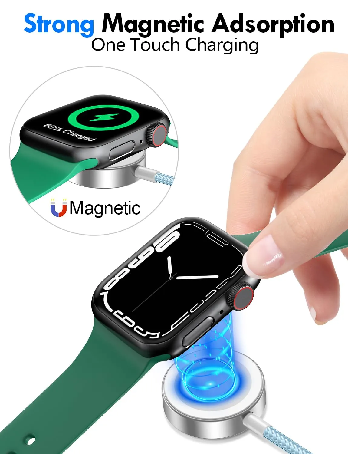 2Pack Travel Essentials 3-in-2 Multi Fast Charging Cable for Apple Watch Charger,Xbox 360 Charger,iPhone Charger,Type C/Lightning Cable for iWatch Ultra/SE/10-2&iPhone 16-11&Xbox 360&Galaxy-Blue