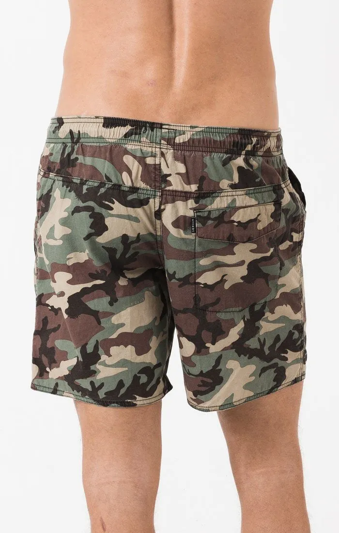 Afends Mens Baywatch - Woodland - Swim Shorts