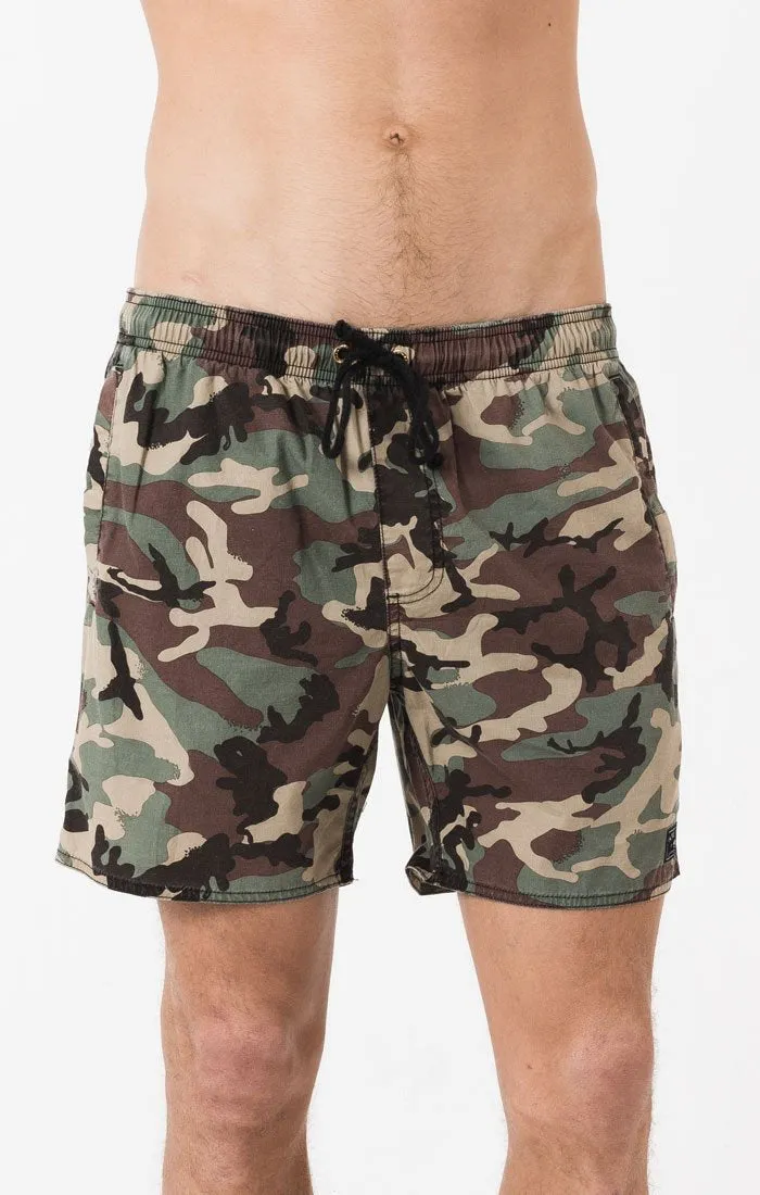 Afends Mens Baywatch - Woodland - Swim Shorts