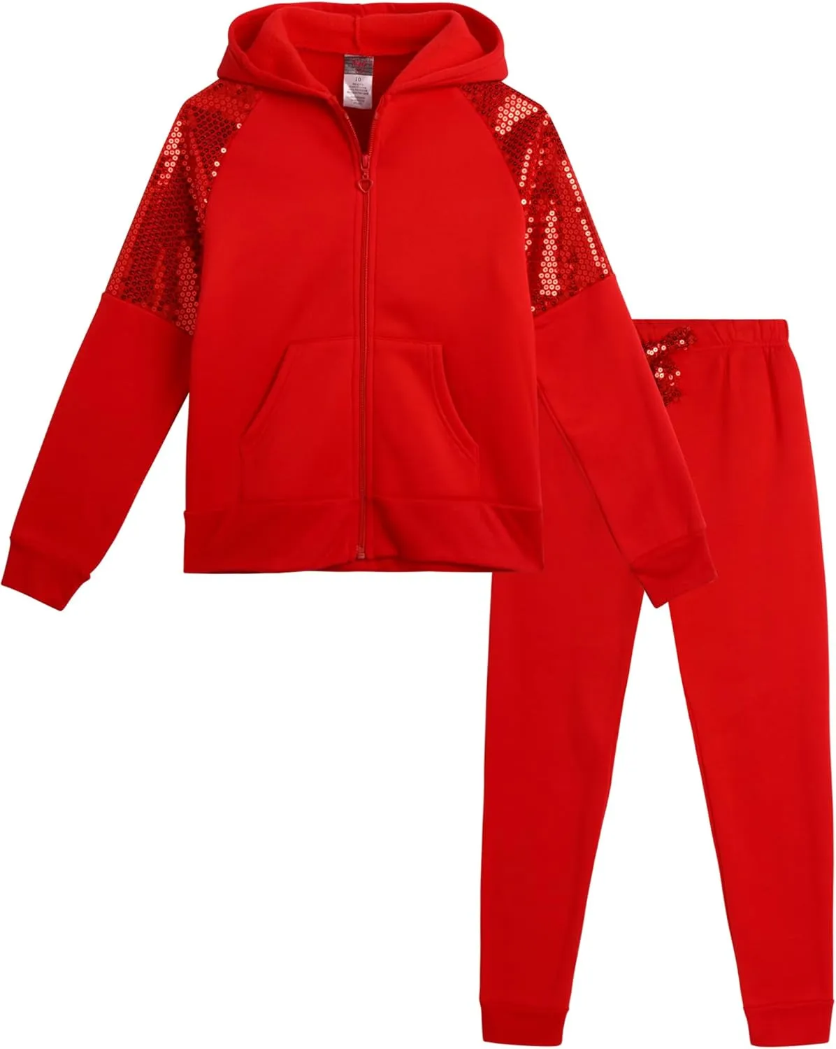Angel Face Girls Jogger Set - 2 Piece Soft Fleece Pullover Hooded Sweatshirt and Jogger Sweatpants for Girls (Sizes: 7-16)