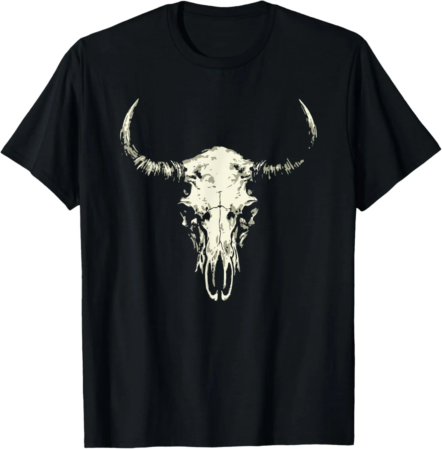 Bison Skull American Buffalo Minimalist Punk Core T-Shirt