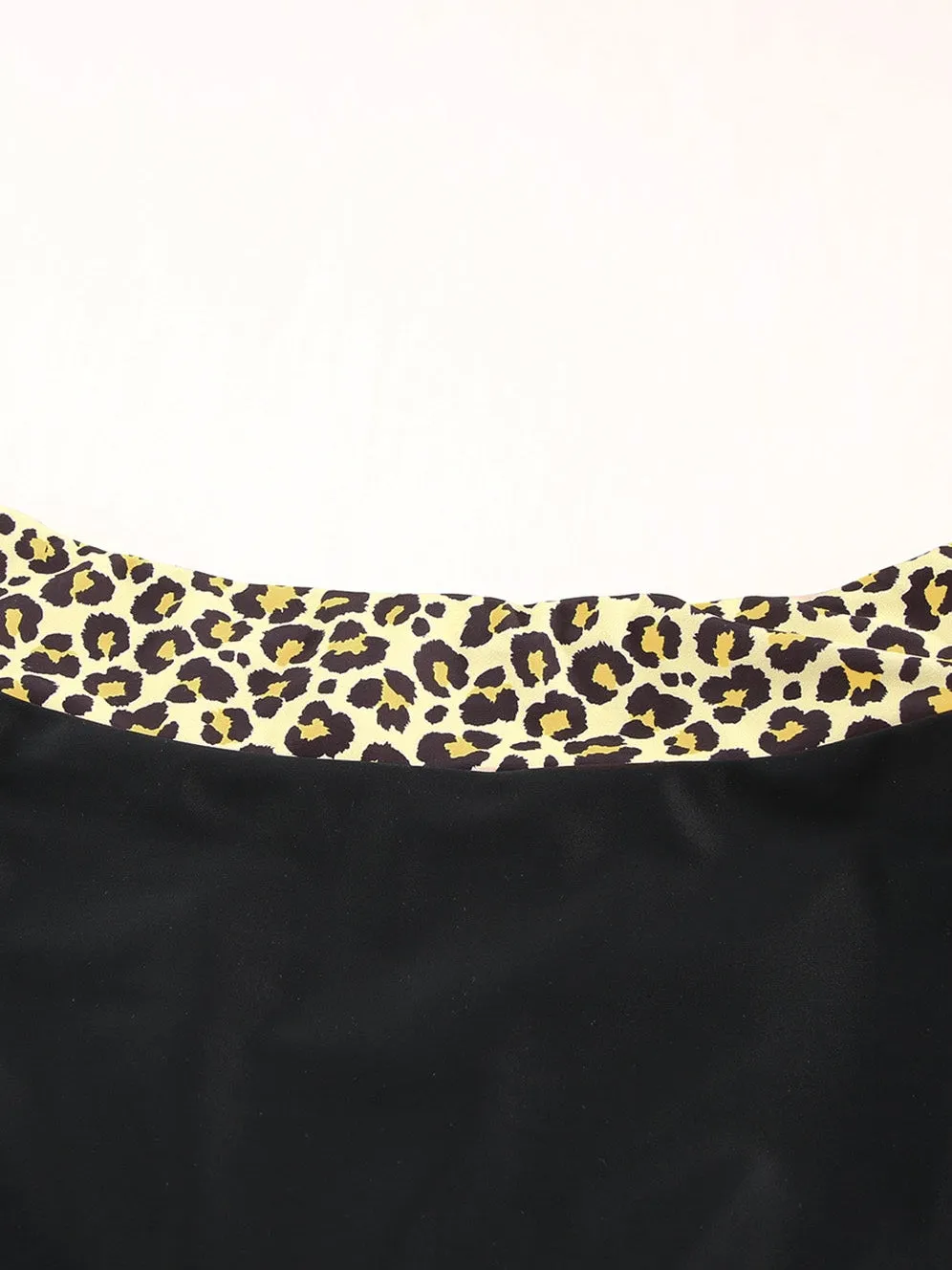 Black and Leopard Print Tankini Set