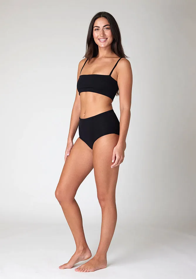 Black Overnight Sleep Set with crop top