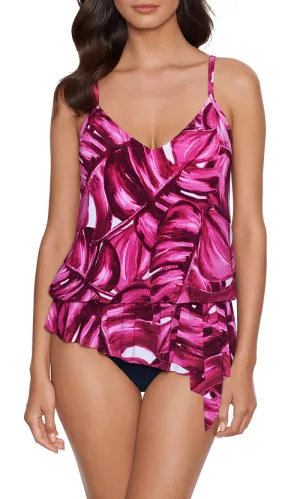 Camille Asymmetrical Draped Tankini Top, Fits A Cup to C Cup