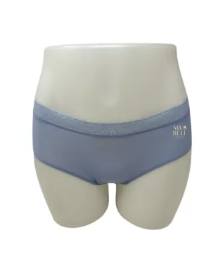 Chantelle Chambray Blue Stretch Hipster with Lace One Size