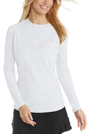 Coolibar Women's Hightide Long Sleeve Swim Shirt UPF 50  - White