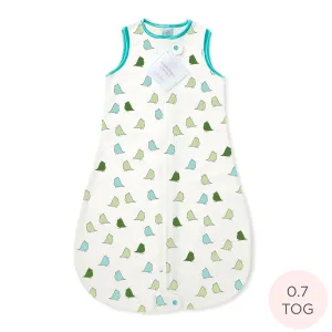 Cotton Flannel Non-Weighted zzZipMe Sack - Little Chickies, Turqoise