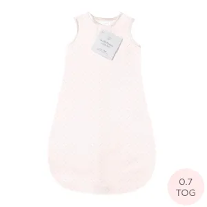 Cotton Flannel Non-Weighted zzZipMe Sack - Sunwashed Pink with Pastel Pink Polka Dots