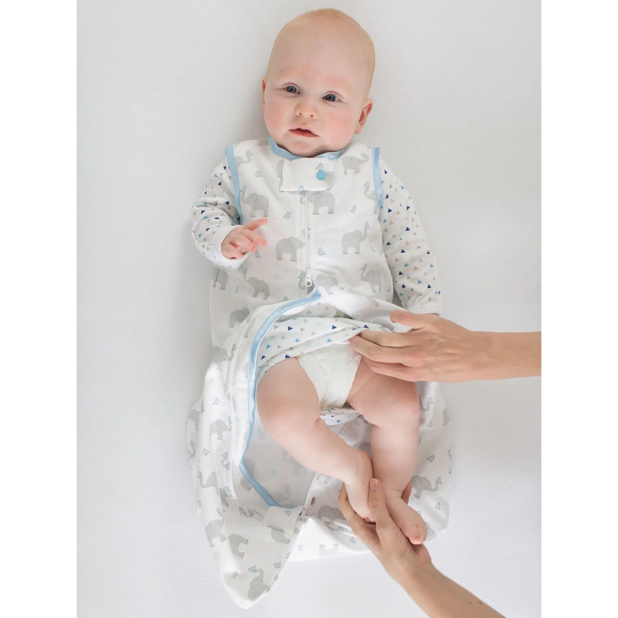 Cotton Flannel Non-Weighted zzZipMe Sack - Sunwashed Pink with Pastel Pink Polka Dots
