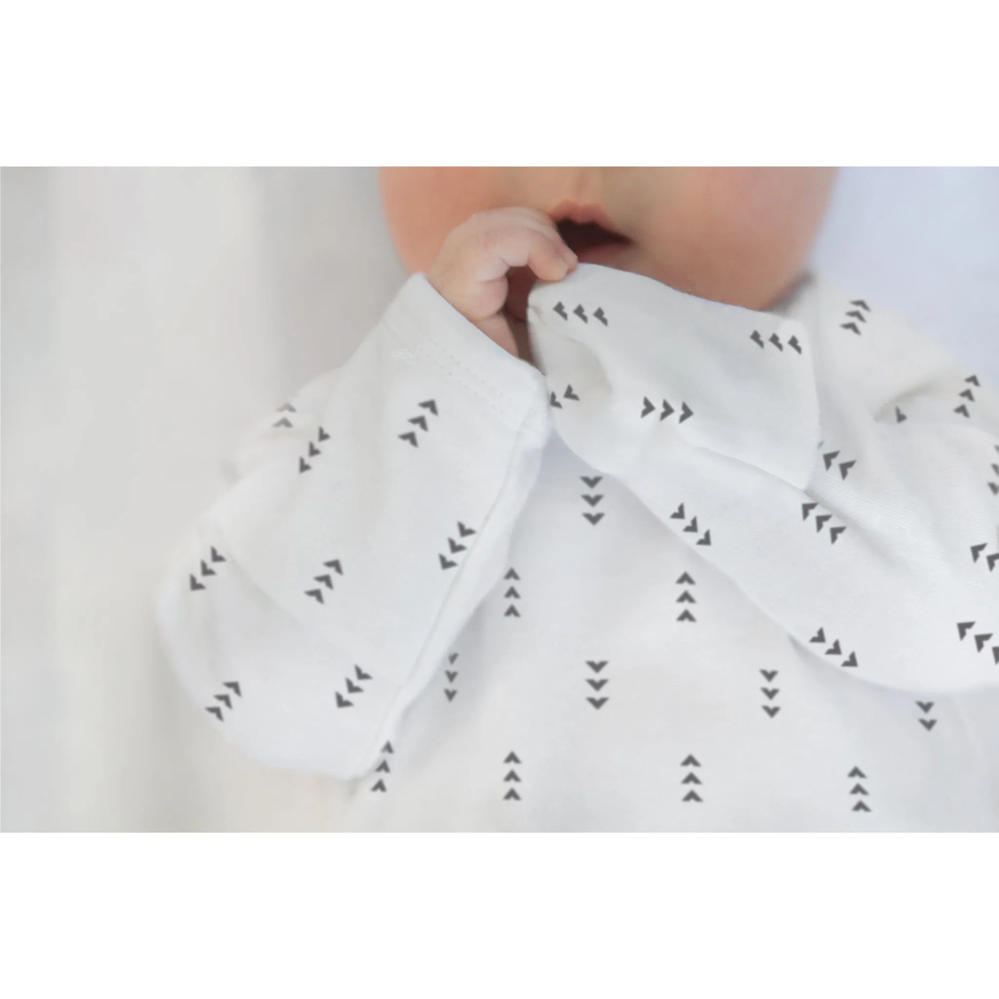 Cotton Knit Non-Weighted zzZipMe Sack Set - Tiny Arrows,  Soft Black & Gray