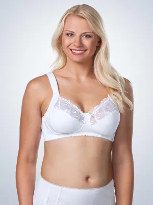 Dreamy Comfort Wireless Lace Half Cup Full Figure Bra (5204)-WHT-42F