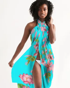Floral Lotus Turquoise Swimsuit Cover-up