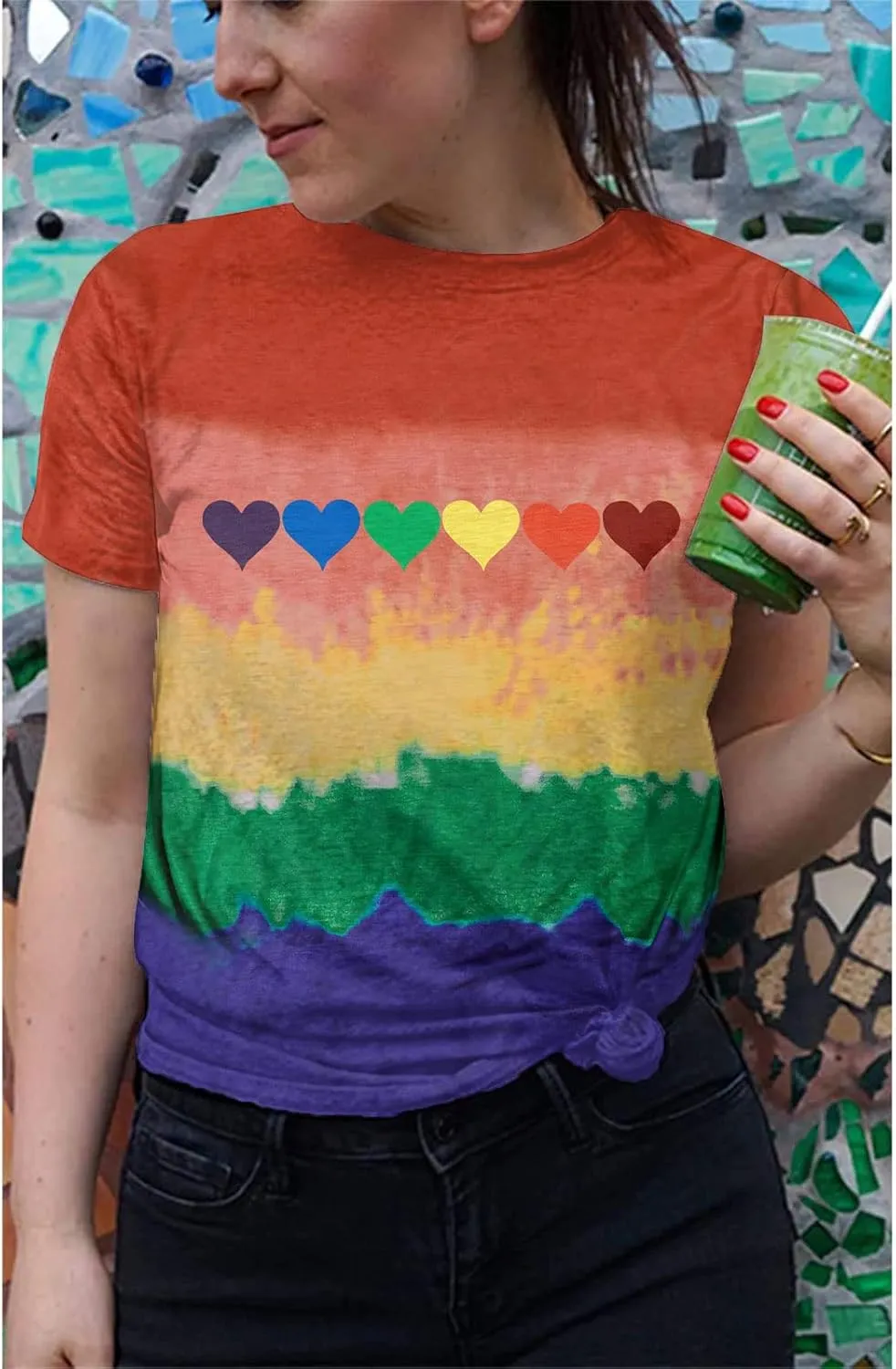 Gay Pride Shirts Women Rainbow Graphic Tee Love Wins T Shirt LGBT Equality Shirts Casual Summer Short Sleeve Tops
