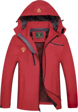 GIISAM Women's Waterproof Rain Jacket,Lightweight Windproof Full Zip Women's Packable Fall Raincoat Windbreaker with Hood