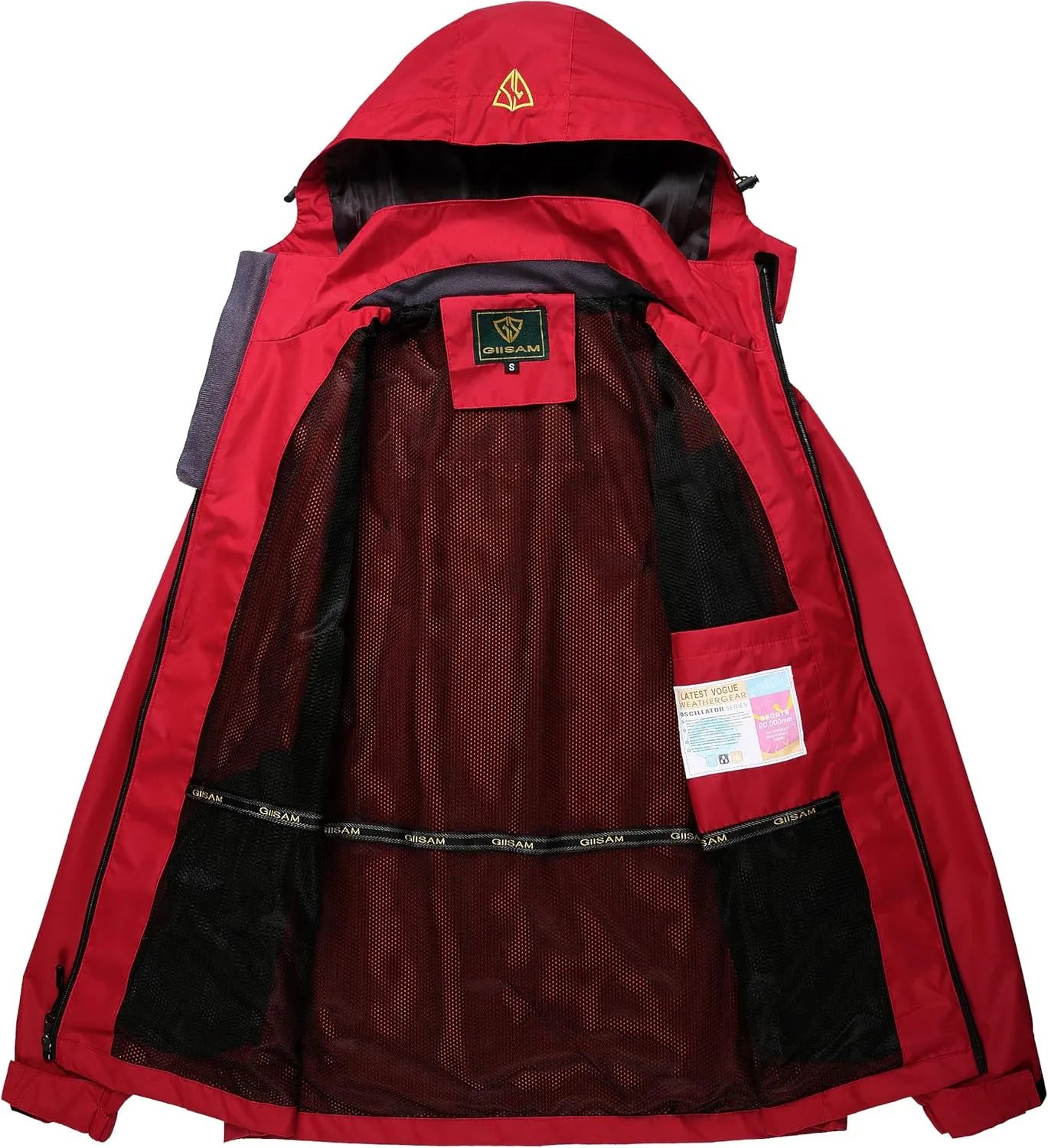 GIISAM Women's Waterproof Rain Jacket,Lightweight Windproof Full Zip Women's Packable Fall Raincoat Windbreaker with Hood