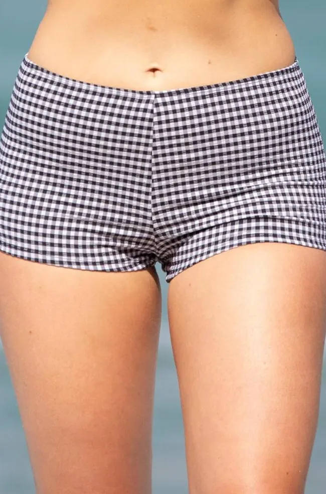 Gingham Boyleg Swim Bottoms (Gingham) Available in sizes 18 and 20 only