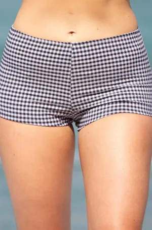 Gingham Boyleg Swim Bottoms (Gingham) Available in sizes 18 and 20 only