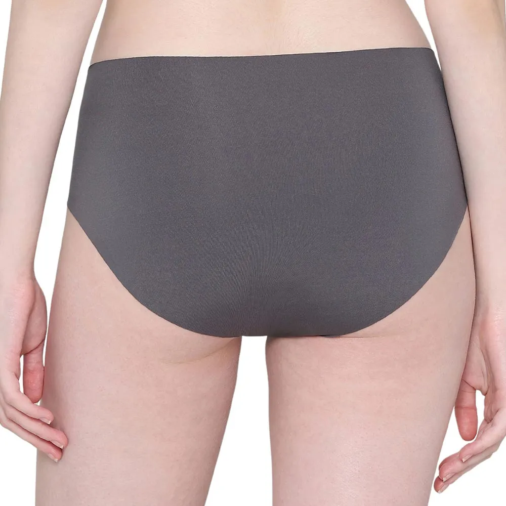 Invisible Comfort Mid-Waist Full Coverage Seamless Everyday wear Hipster Panty - Grey