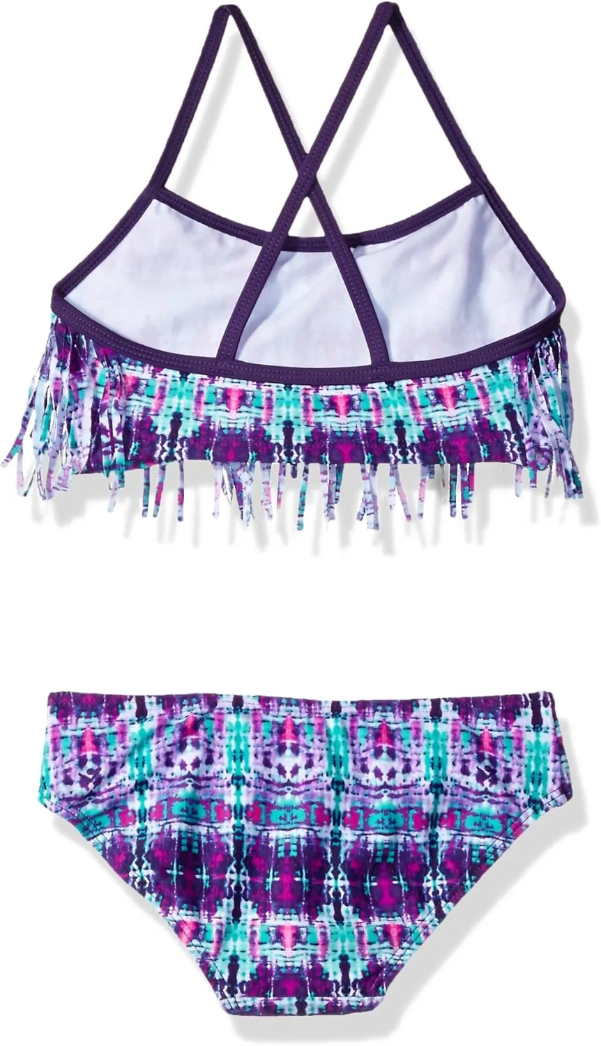 Kanu Surf Girls' Kelly Beach Sport Fringe 2-Piece Bikini Swimsuit