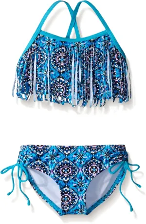 Kanu Surf Girls' Kelly Beach Sport Fringe 2-Piece Bikini Swimsuit