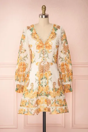 Kimanie | Yellow Floral Dress