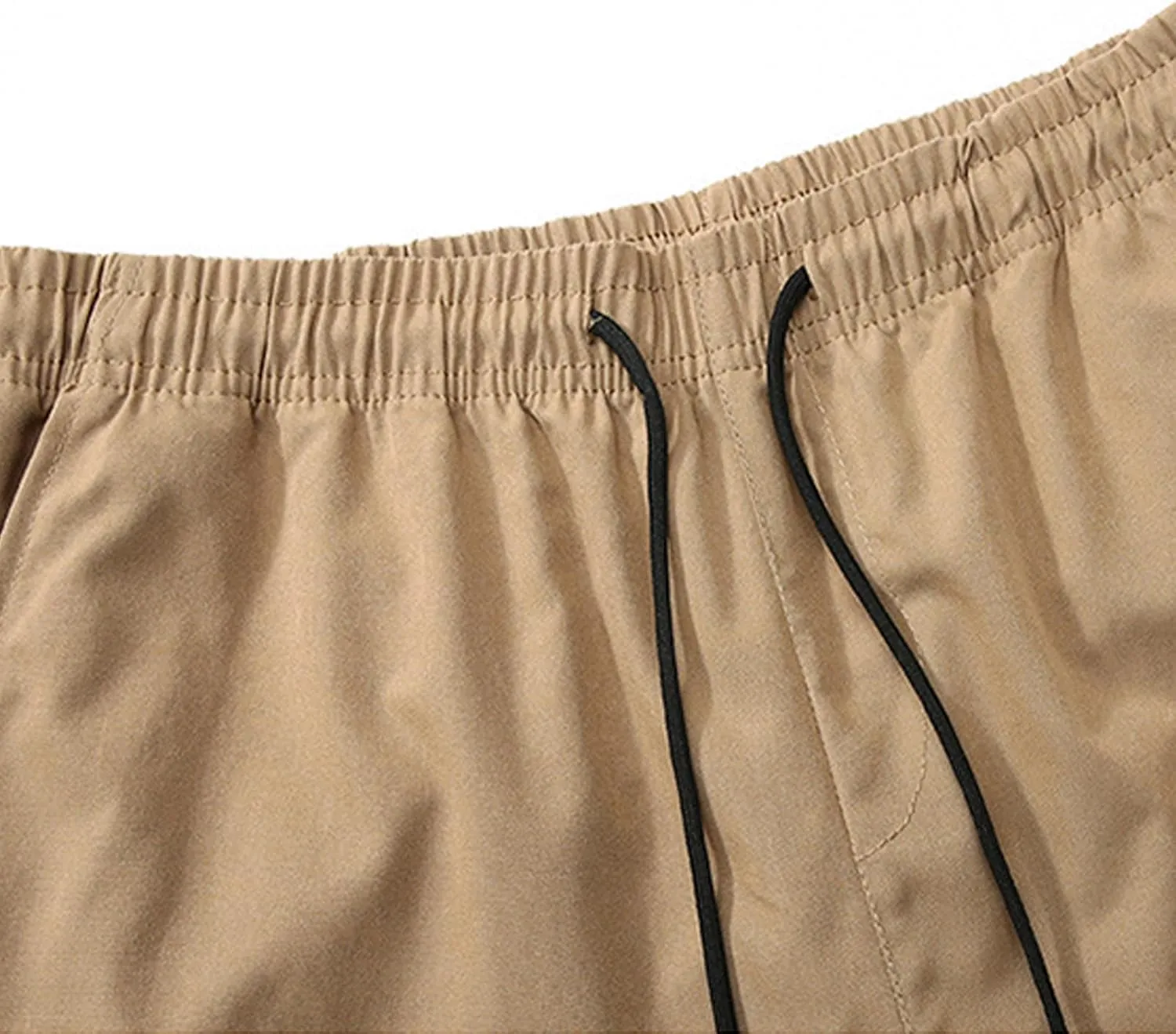 Men's Athletic Cargo Shorts with Pockets Quick Dry Running Workout Gym Elastic Lightweight Basketball Trunks