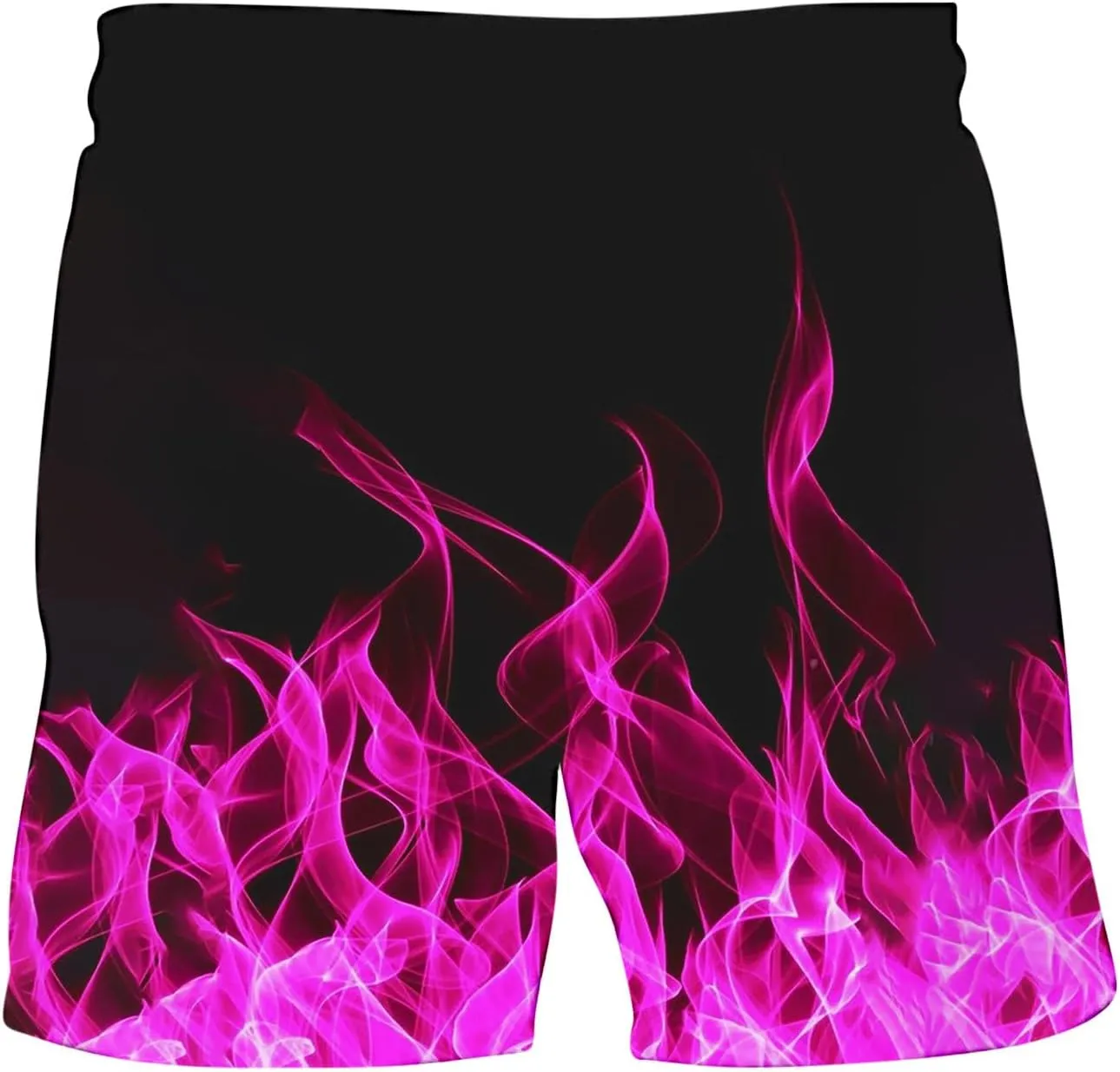 Muscularfit Swimsuit for Men 2024 Trendy Drawstring Quick Dry Swim Trunks with Pockets Casual Flame Print Beach Bathing Suits