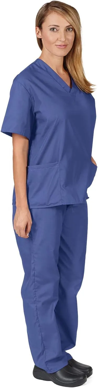 Natural Uniforms Unisex Scrub Set-Top and Pant Set (Standard Workwear Scrub Set)