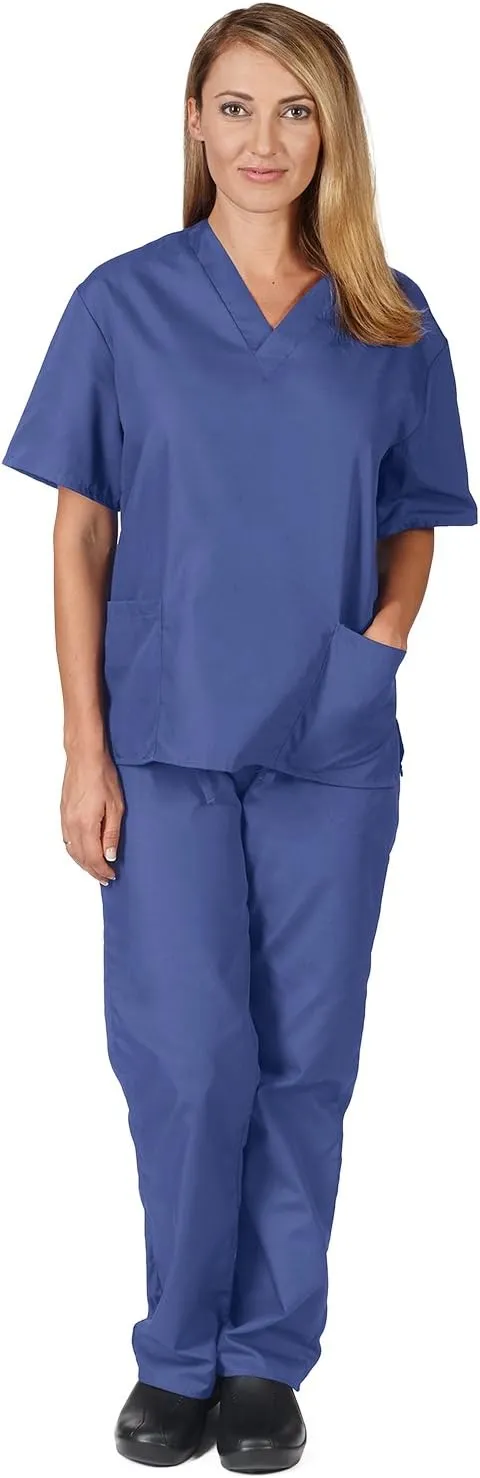 Natural Uniforms Unisex Scrub Set-Top and Pant Set (Standard Workwear Scrub Set)