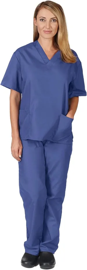 Natural Uniforms Unisex Scrub Set-Top and Pant Set (Standard Workwear Scrub Set)