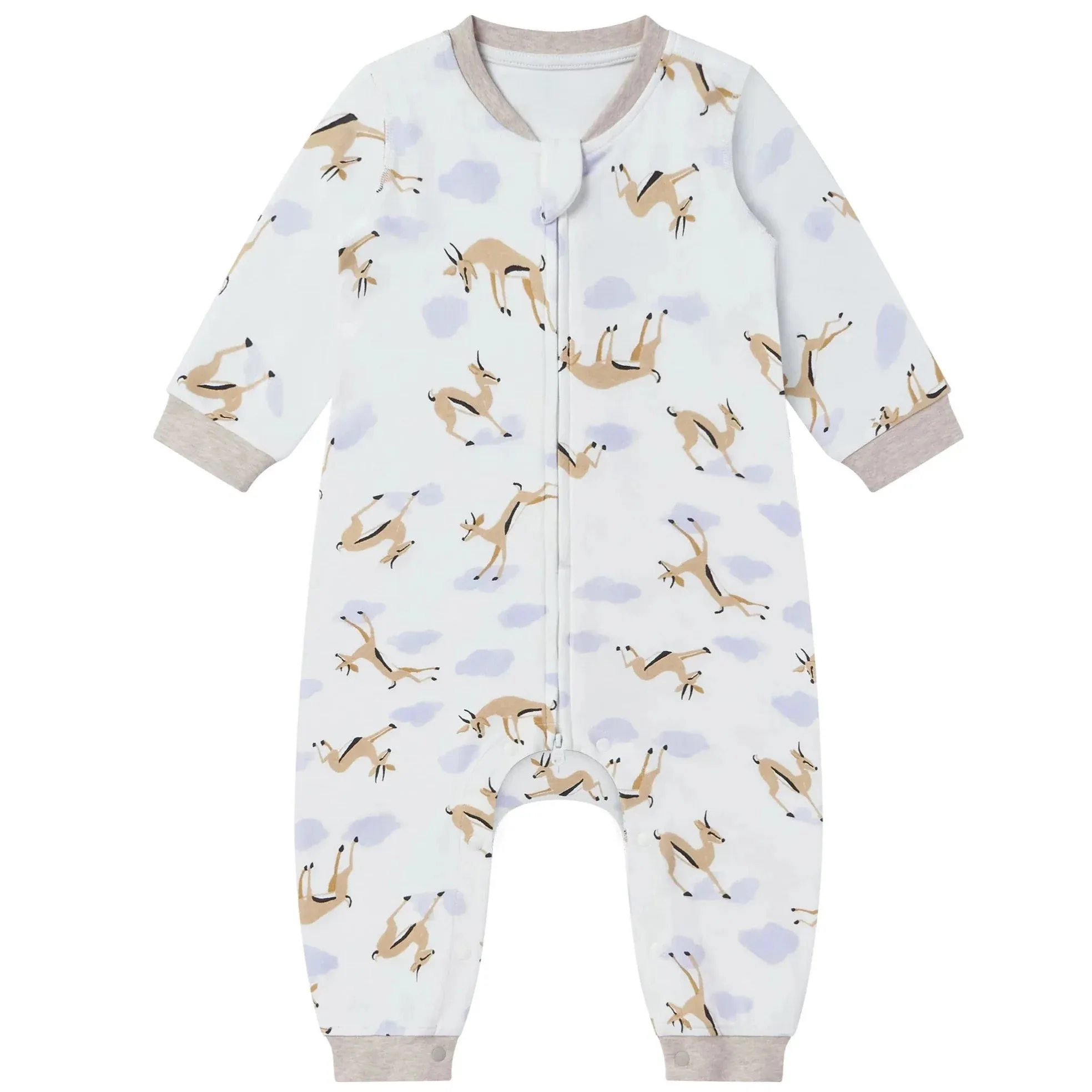 Nest Designs Kids/Baby Organic Cotton Long Sleeve Romper - Gazelle Sky