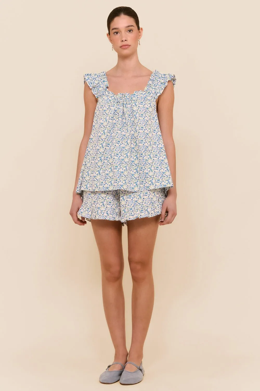 Nicolette Sleep Set - Cotton - Floret Blue