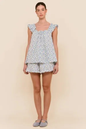 Nicolette Sleep Set - Cotton - Floret Blue