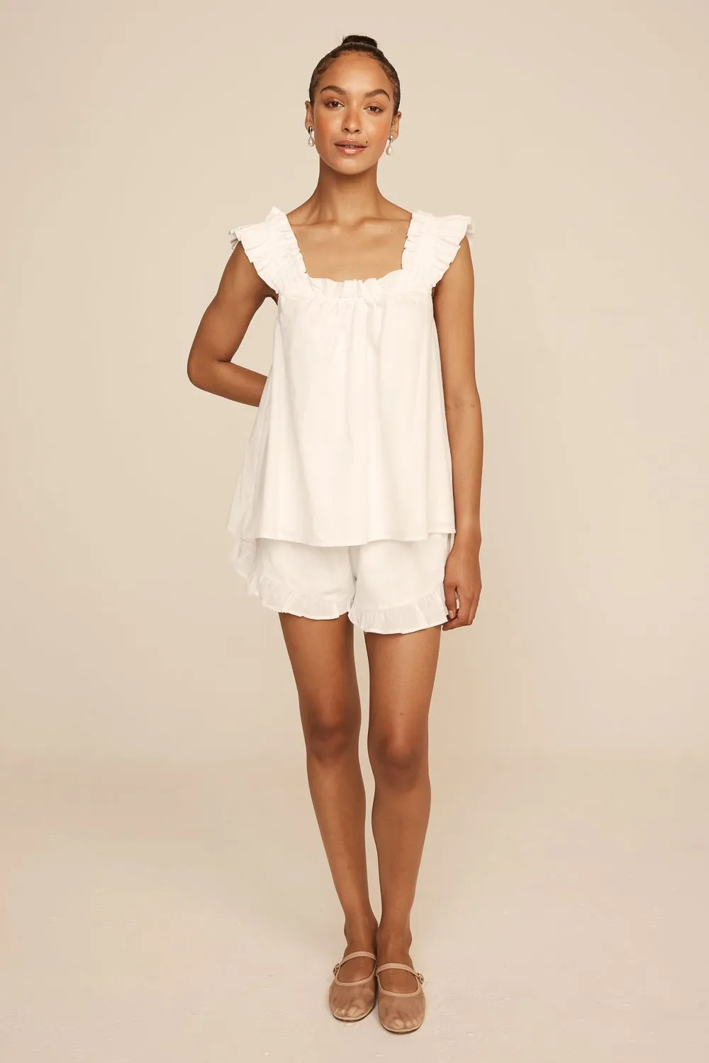 Nicolette Sleep Set - White Washed Cotton