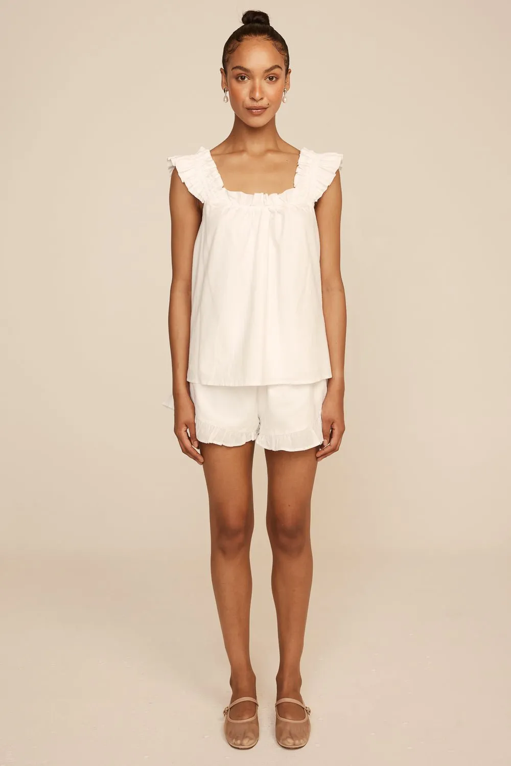 Nicolette Sleep Set - White Washed Cotton