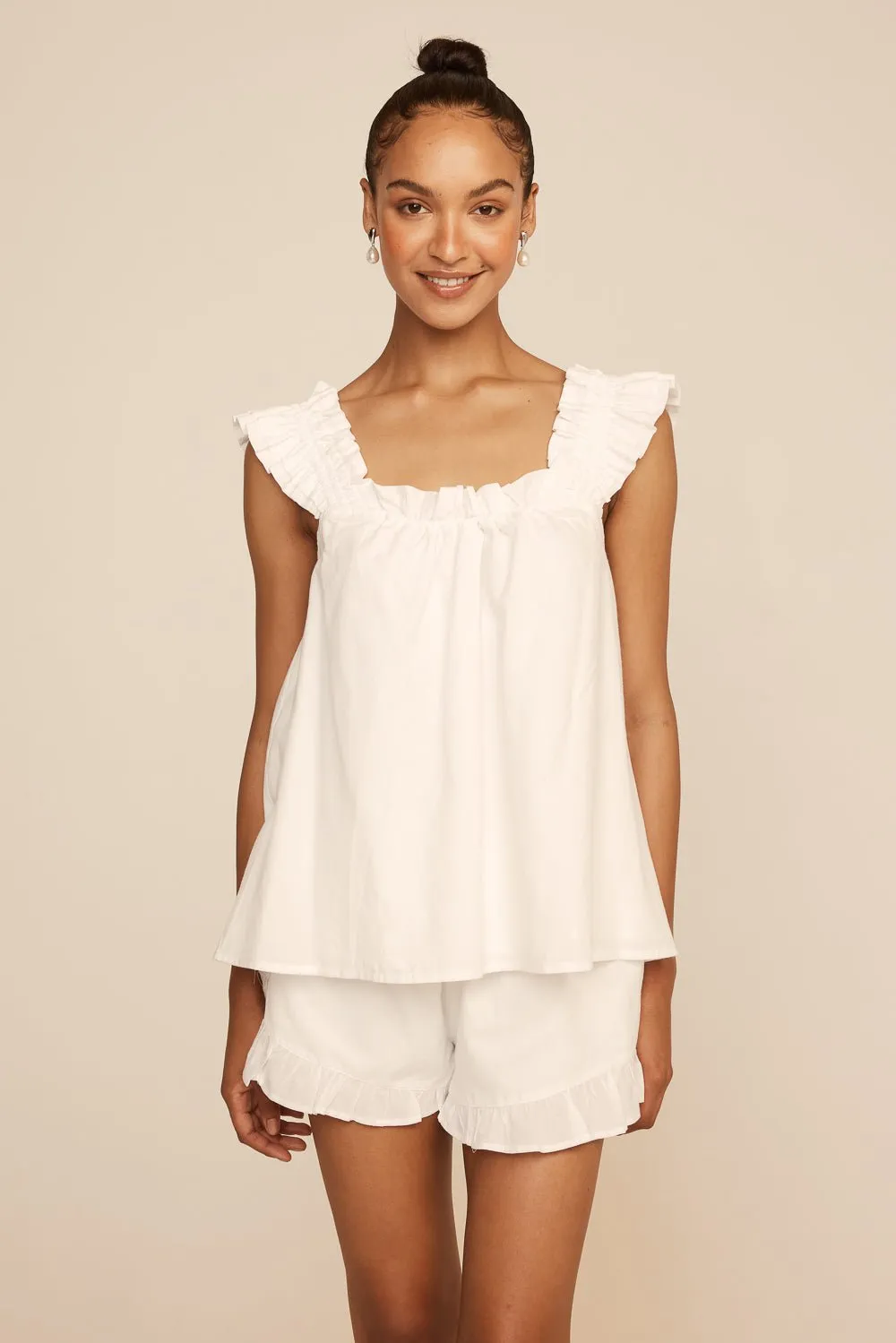 Nicolette Sleep Set - White Washed Cotton