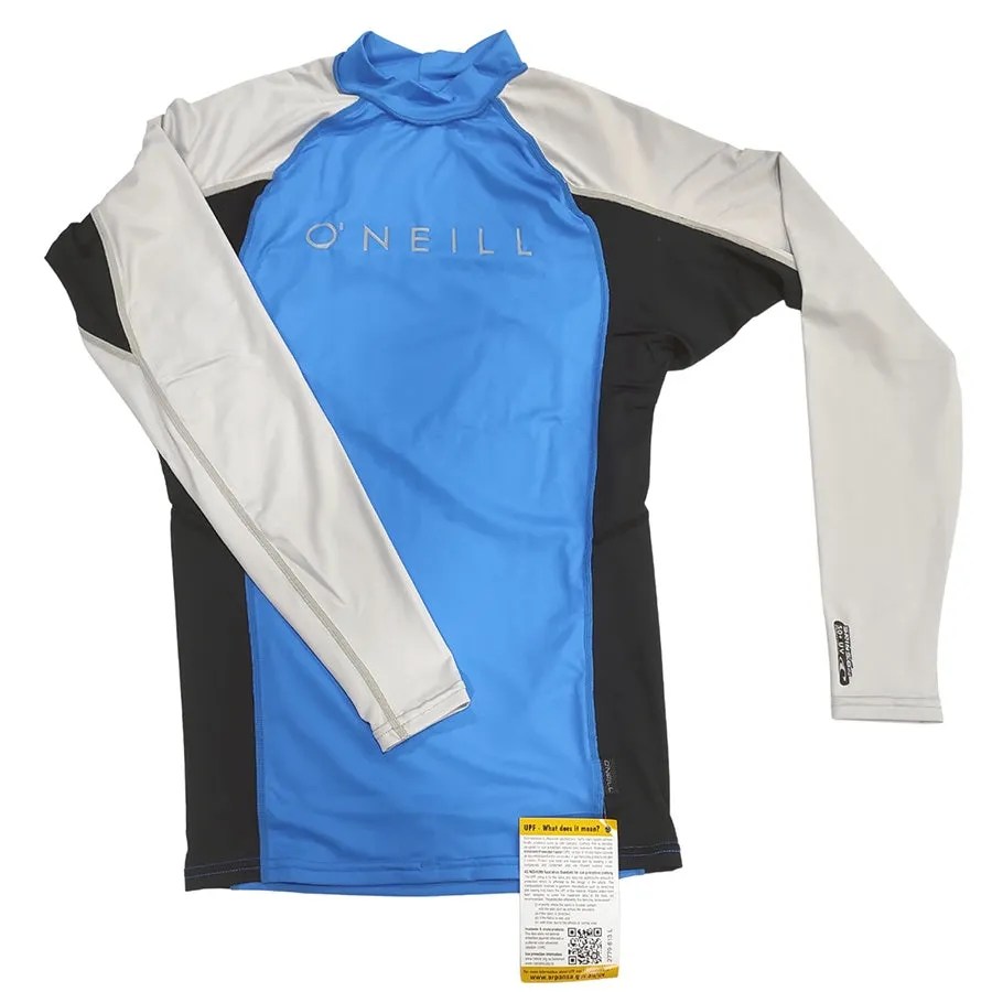 O'Neill Mens Skin Crew Long Sleeve RG4170OABBL - Brite Blue/Black/Luna