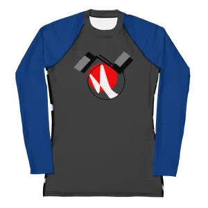 Origen Destination |On-Arrival Point of Origen Symbol-inspired Women's Gray/Blue Rash Guard