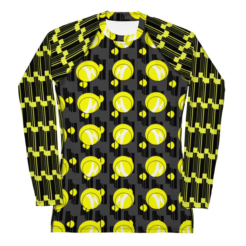 Origen Destination |On-Arrival Point of Origen Women's Symbol-inspired  Yellow/Gray Rash Guard