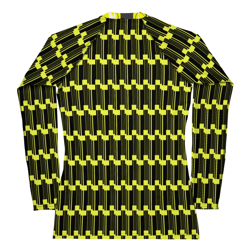 Origen Destination |On-Arrival Point of Origen Women's Symbol-inspired  Yellow/Gray Rash Guard