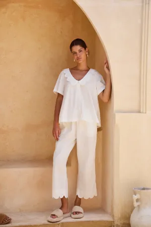 Penelope Sleep Set - Pants - Cotton Modal - Off White