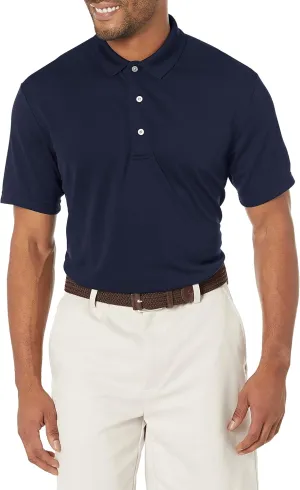 PGA TOUR Men's Airflux Solid Mesh Short Sleeve Golf Polo Shirt, Moisture-Wicking, Sun Protection, Ventilated, Classic Fit