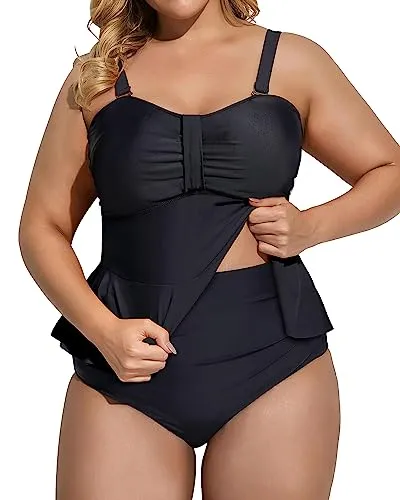 Plus Size Two Piece High Waisted Swimsuits