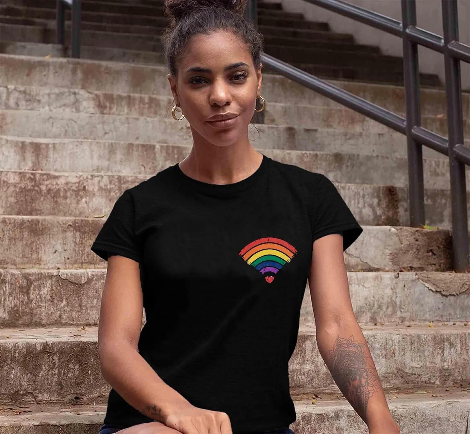Pride Shirt Women LGBTQ Equality Shirts Rainbow Shirt Heart Graphic Tees Casual Summer Short Sleeve Tops