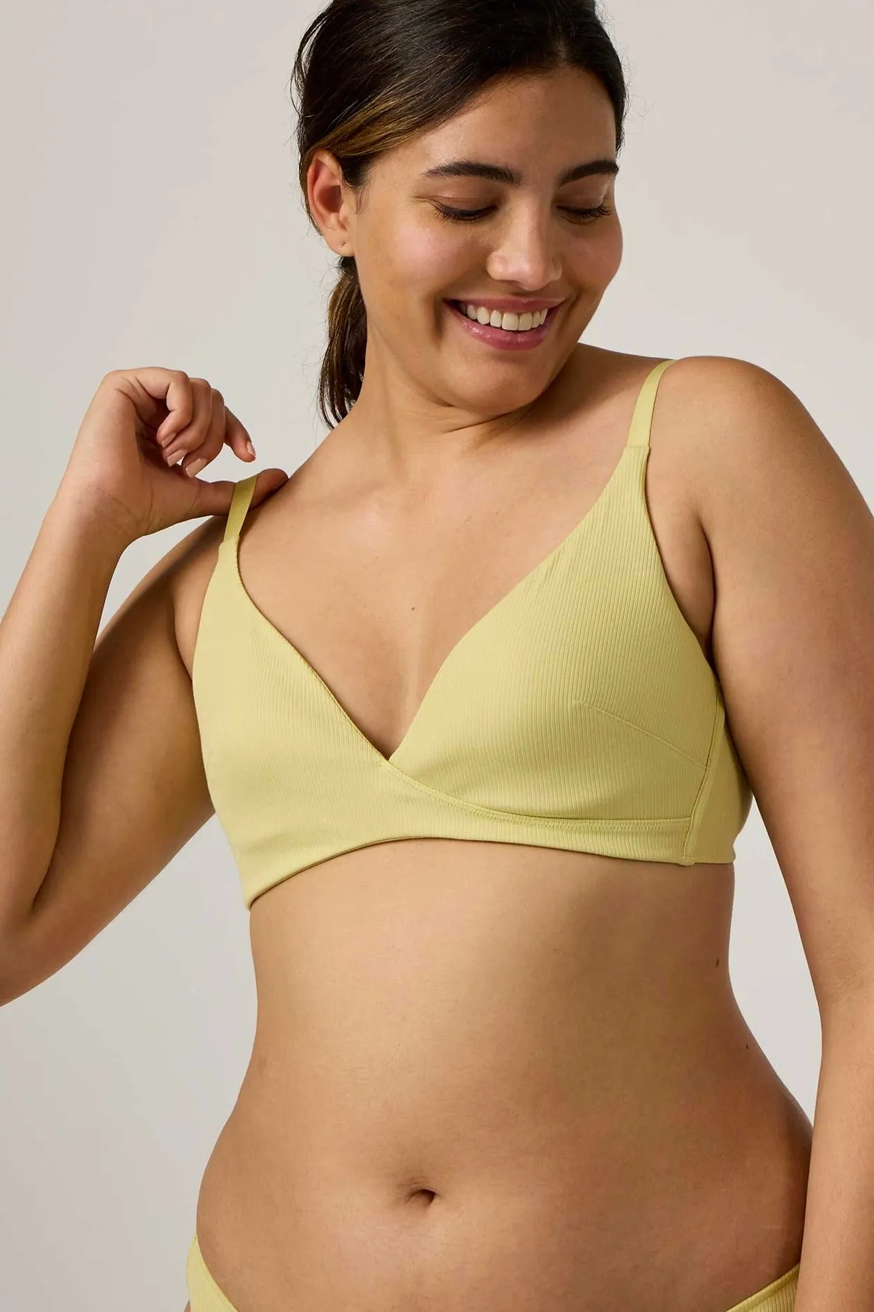 Pure Comfort Ribbed Plunge Bra