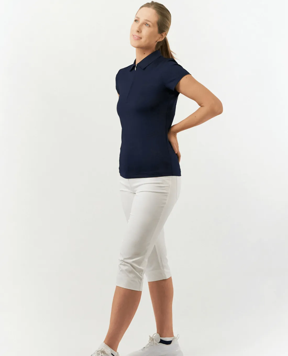 PURE GOLF Thrive Cap Sleeve Polo 051 Navy