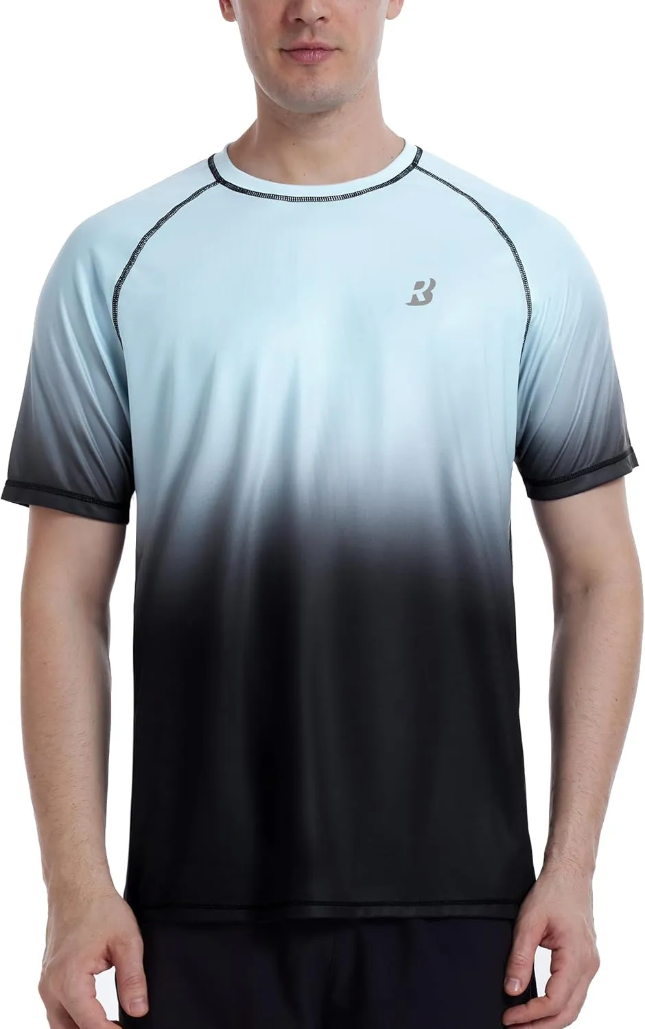 Roadbox Men's Swim Shirts Short Sleeve, UPF 50  UV Sun Protection SPF Rash Guard, Quick Dry Surf Water Beach Fishing T Shirt