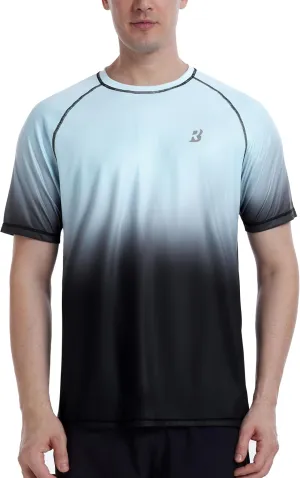 Roadbox Men's Swim Shirts Short Sleeve, UPF 50  UV Sun Protection SPF Rash Guard, Quick Dry Surf Water Beach Fishing T Shirt