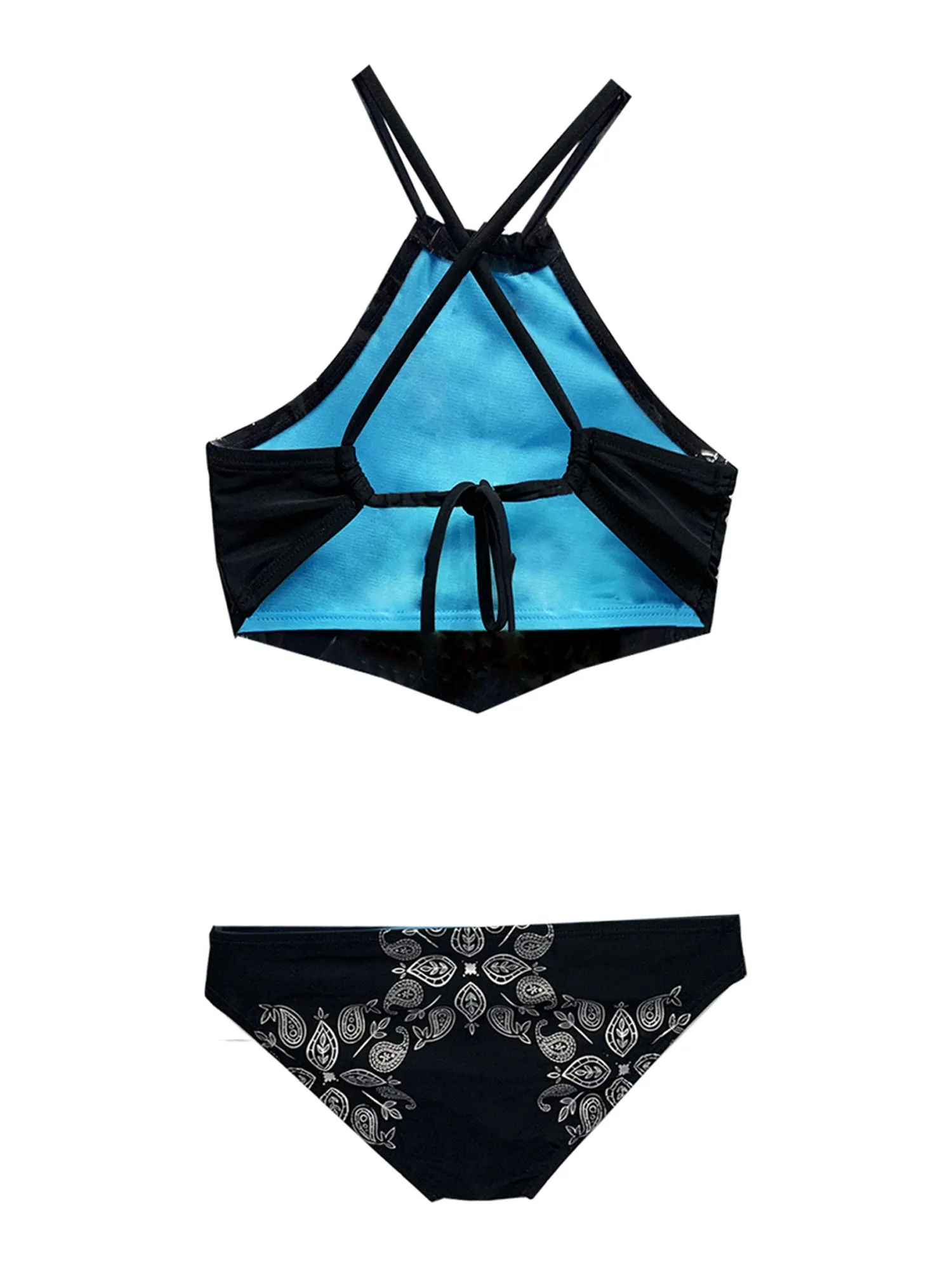 Roshini Foil Print Tankini Two Piece Swimsuit