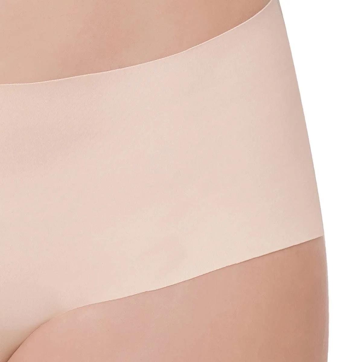 Seamless Mid Waist Full Coverage Everyday Wear Hipster Panty - Beige